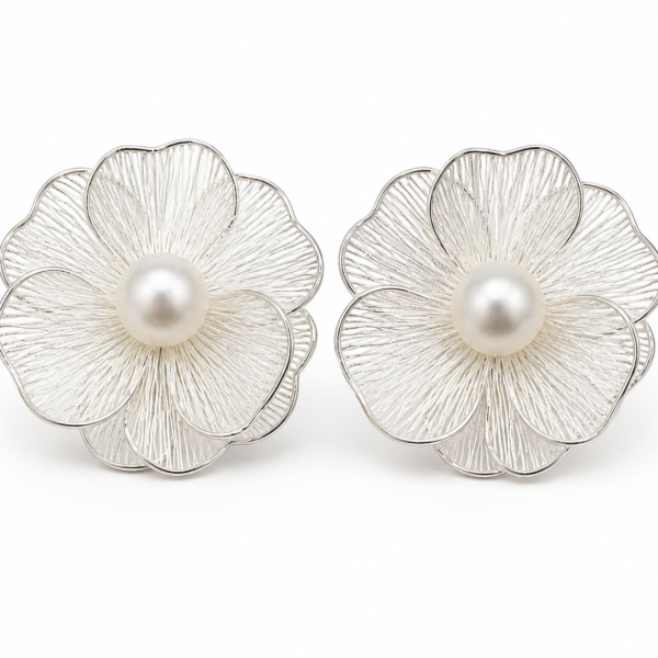 Silver Flower Earrings