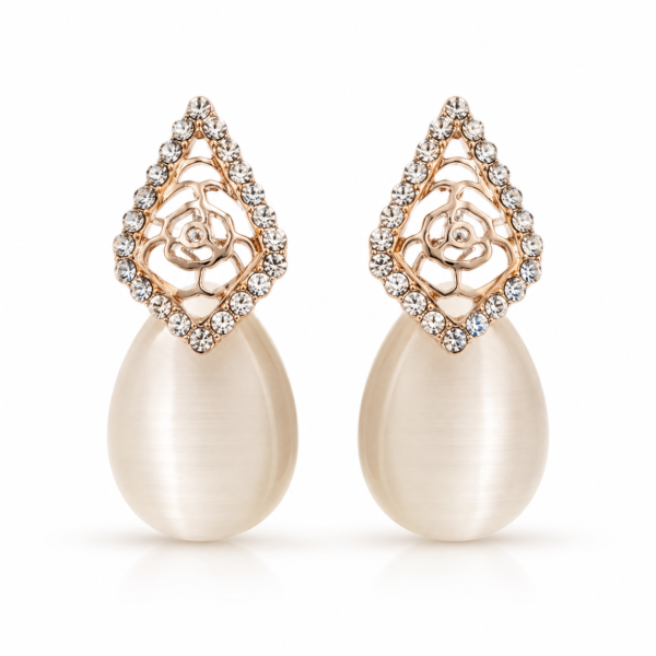 Rose Aura Teardrop Earrings