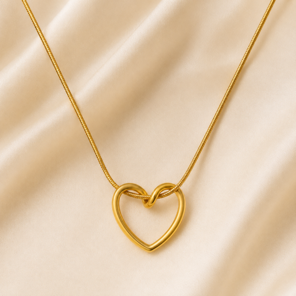 ZEYBLING Minimalist Gold Heart Pendant Necklace for Women
